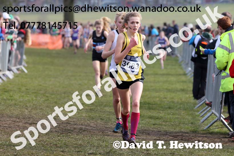 Girls under-15s 2016 Inter Counties Cross Country Champs. and Cross Challenge Final, Cofton Park, Birmingham. Photo: David T. Hewitson/Sports for All Pics